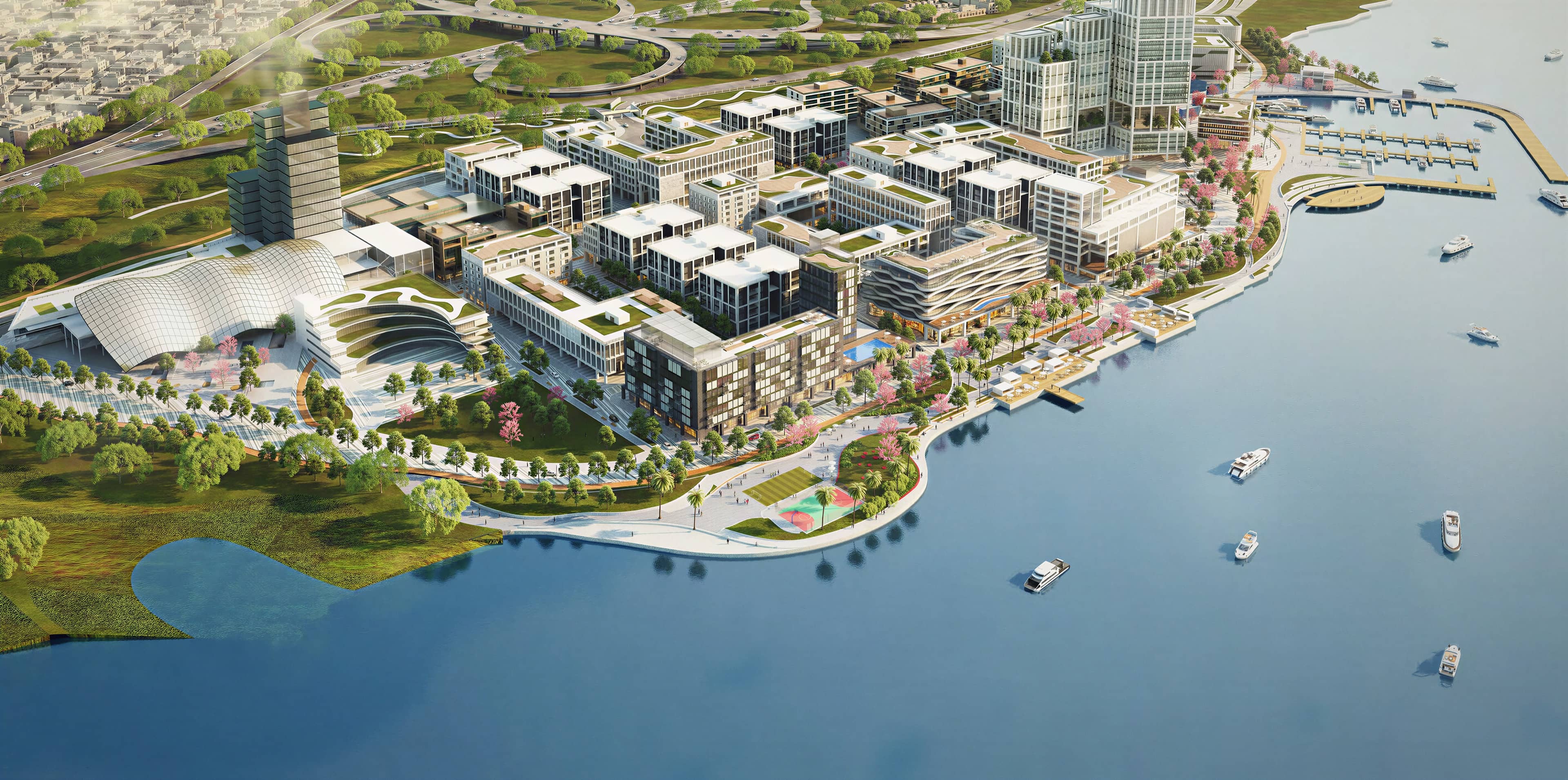 Aerial view of Ilubirin on the Lagos Lagoon